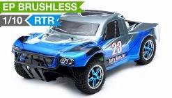Exceed RC 1/10th 2.4Ghz Brushless Short Course Rally Monster Electric RTR Racing Truck (AA Blue) RC Remote Control Rally Truck Radio Car With Aluminum Shocks + 3s LiPo Ready