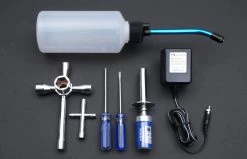 Starter Kit For Nitro Gas RC Cars W/ Glow Starter Kit, Charger, Fuel Pump, Crosses And Screw Drivers StarterKit
