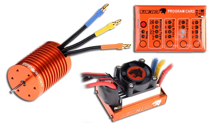 Leopard 1/10 Scale Brushless System Combo W/ Brushless Motor/ESC/ Program Card 9.0R 4370KV 1 Leopard 1/10 Scale Brushless System Combo W/ Brushless Motor/ESC/ Program Card 9.0R 4370KV