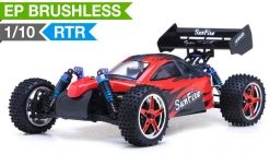 Exceed RC HSP Brushless PRO Off Road Buggy Radio Car 1/10th 2.4Ghz Electric SunFire RTR Off Road Buggy (DD Red) RC Remote Control Buggy W/ Aluminum Upgraded Shocks + 3s LIPO Ready