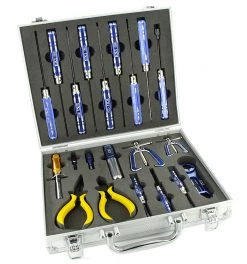 21 Pcs EXI Ultimate Professional Tool Kit Set For Hobby RC W/ Aluminum Case (Blue)