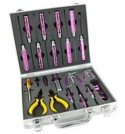 21 Pcs EXI Ultimate Professional Tool Kit Set For Hobby RC W/ Aluminum Case (Red)